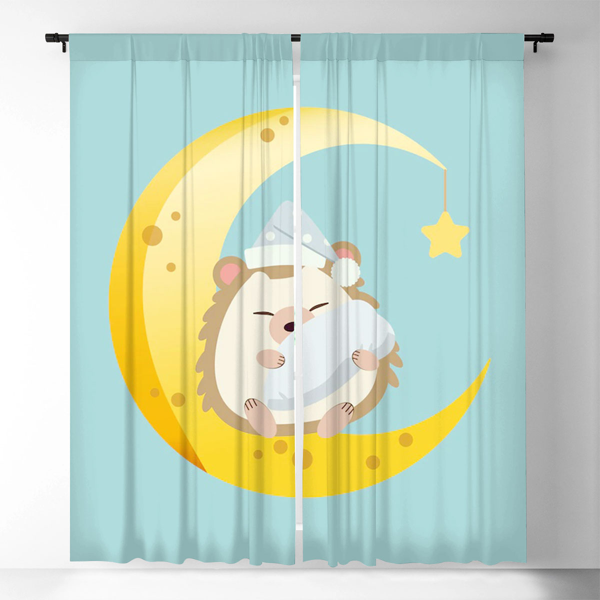 Sleepy Hedgehog Window Curtain