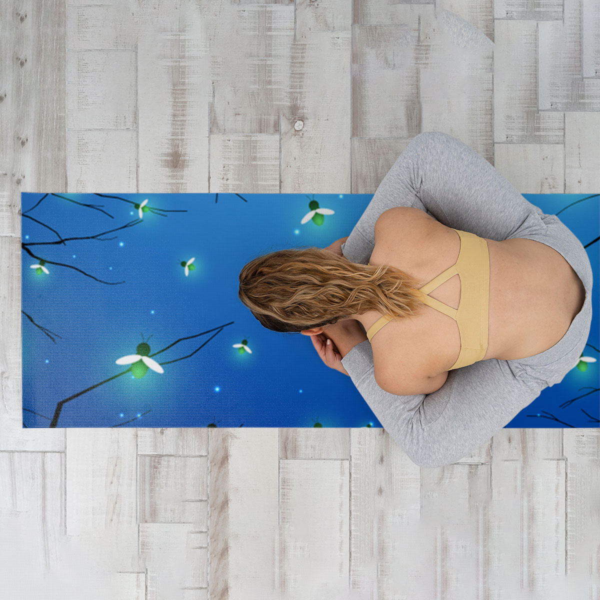 Moonlight Fireflies Yoga Mat