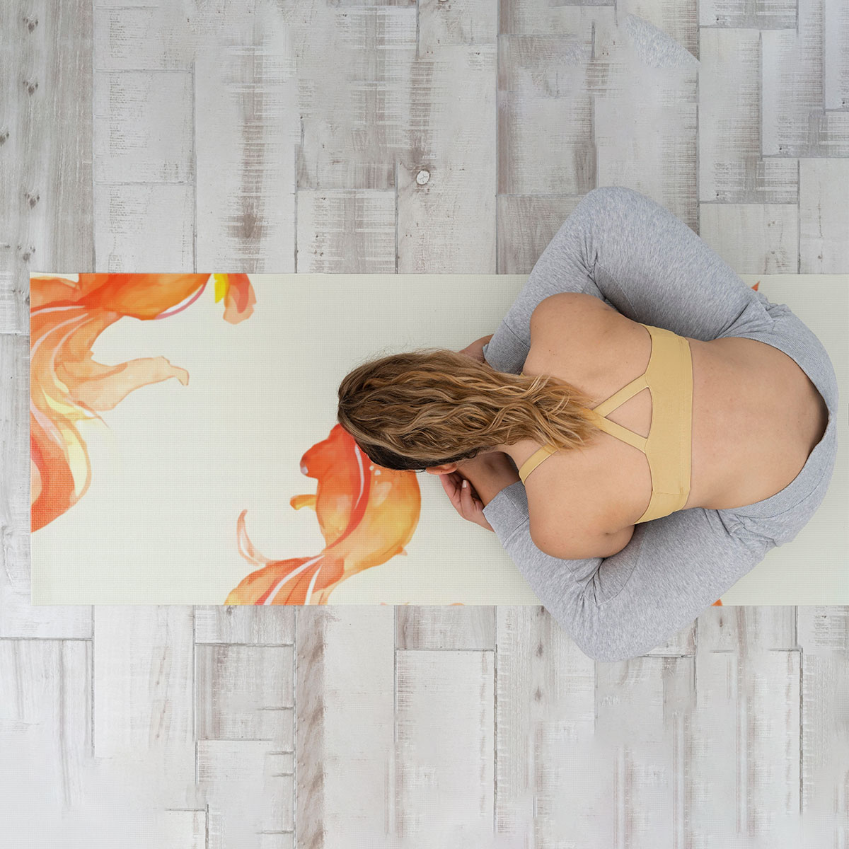 Orange Goldfish Yoga Mat