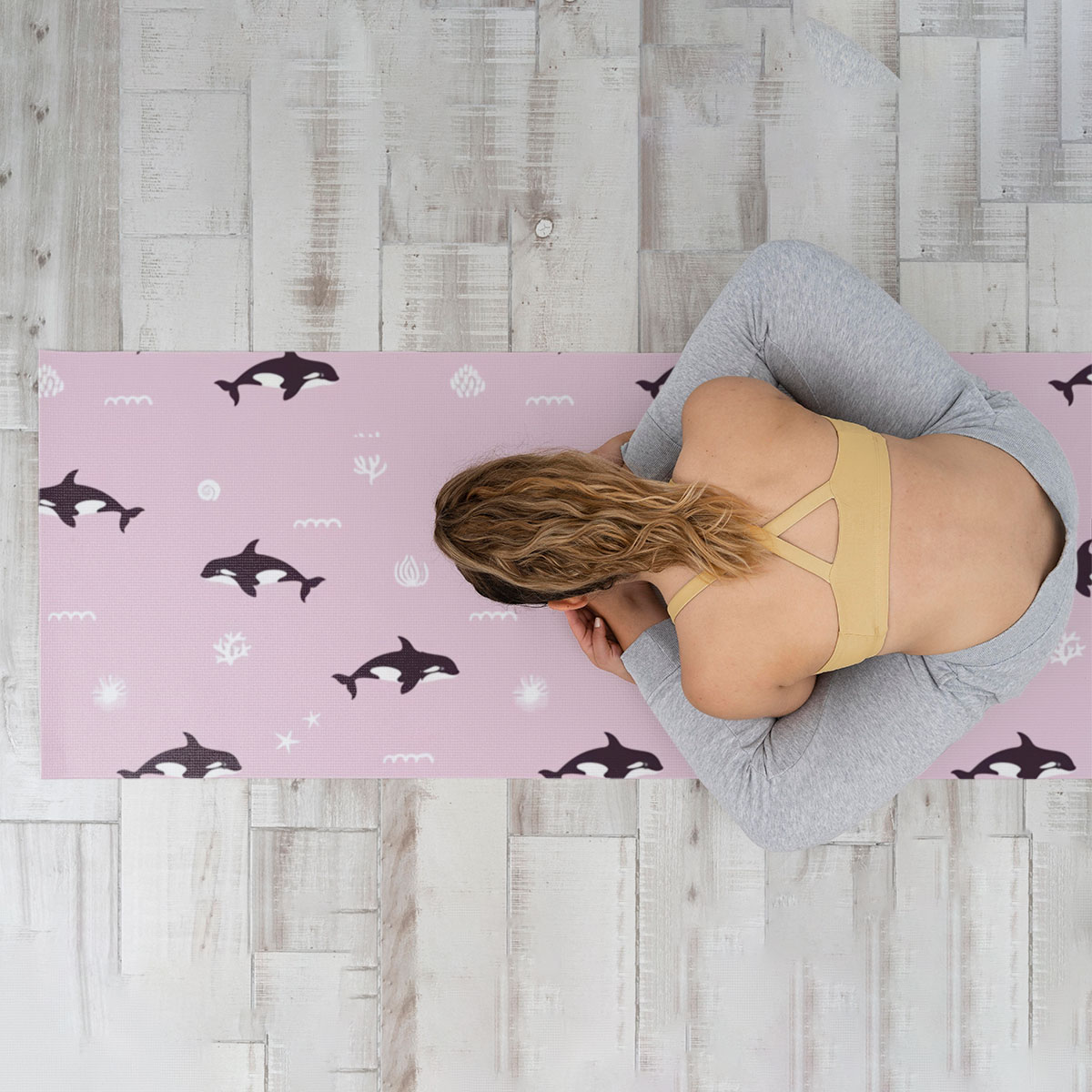 Pink Ocean Orca Yoga Mat