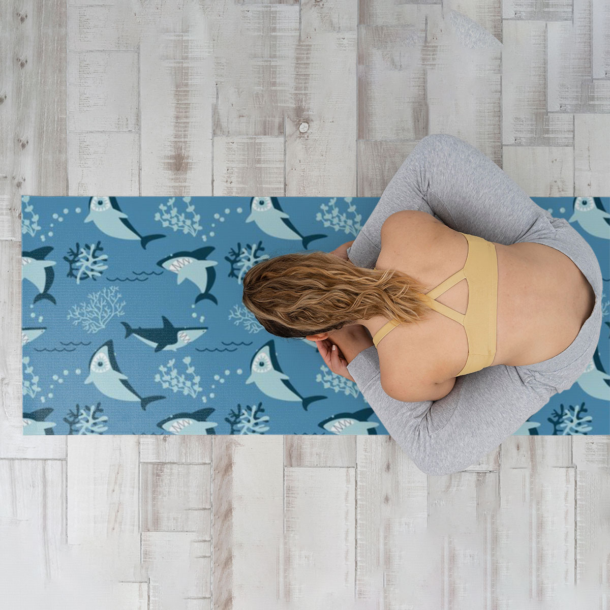 Seaweed Great White Shark Yoga Mat