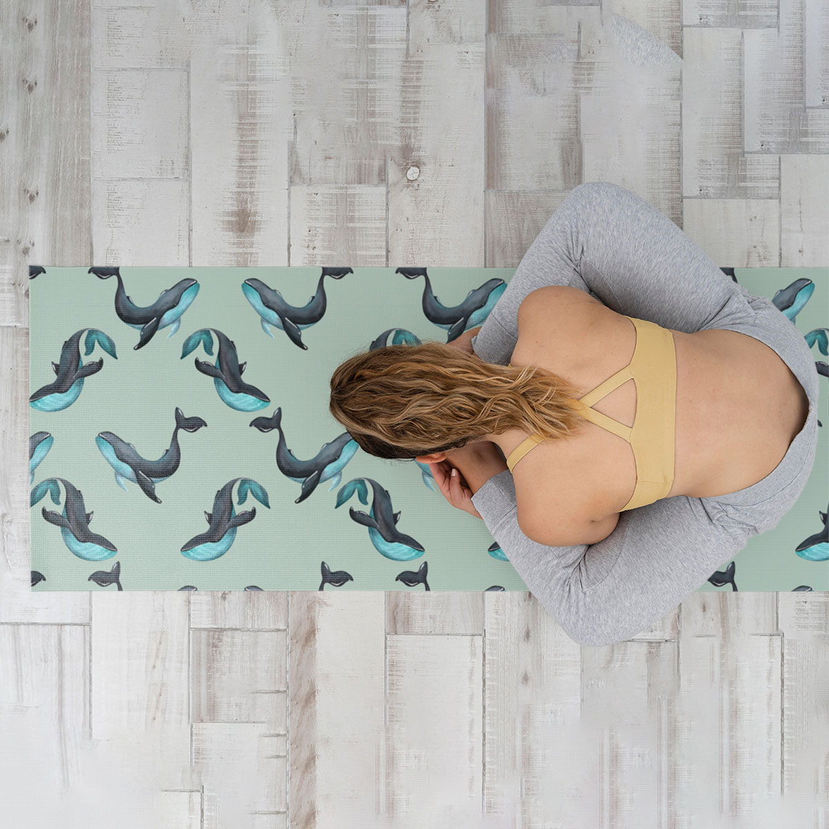 Sparkling Blue Whale Yoga Mat