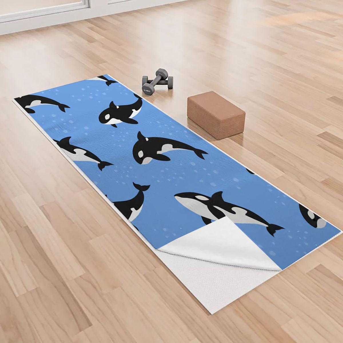 Ocean Orca Whale Yoga Towels