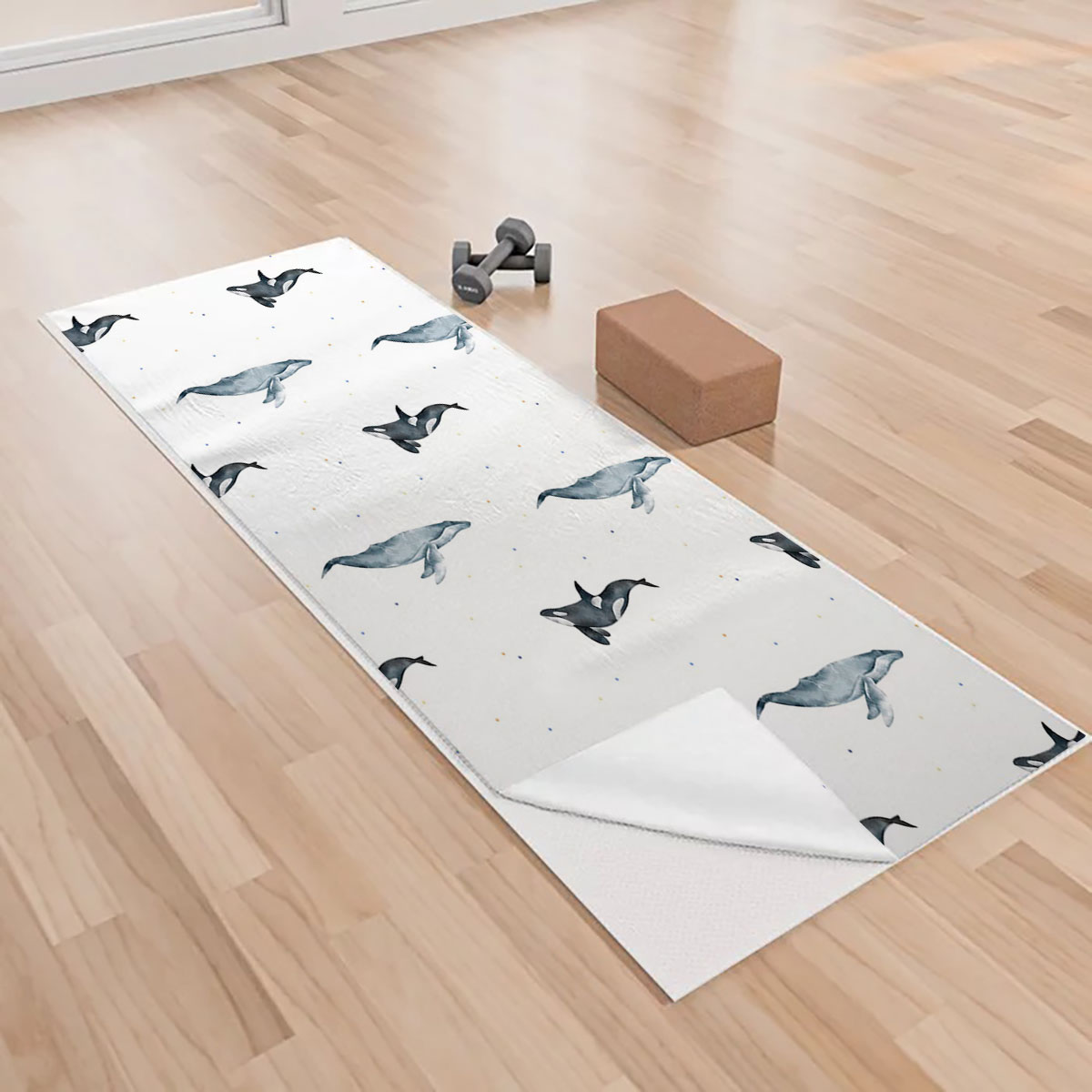 Orca And Whale Yoga Towels