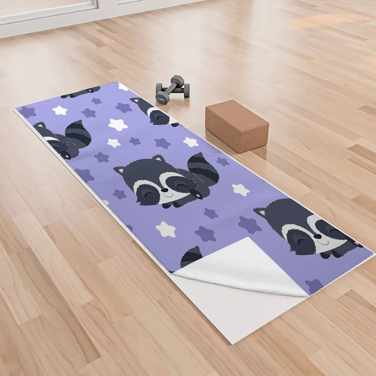 Purple Star Raccoon Yoga Towels