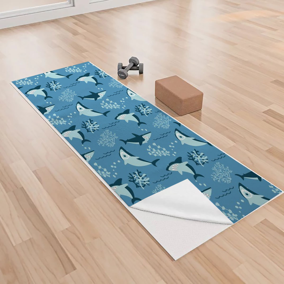 Seaweed Great White Shark Yoga Towels