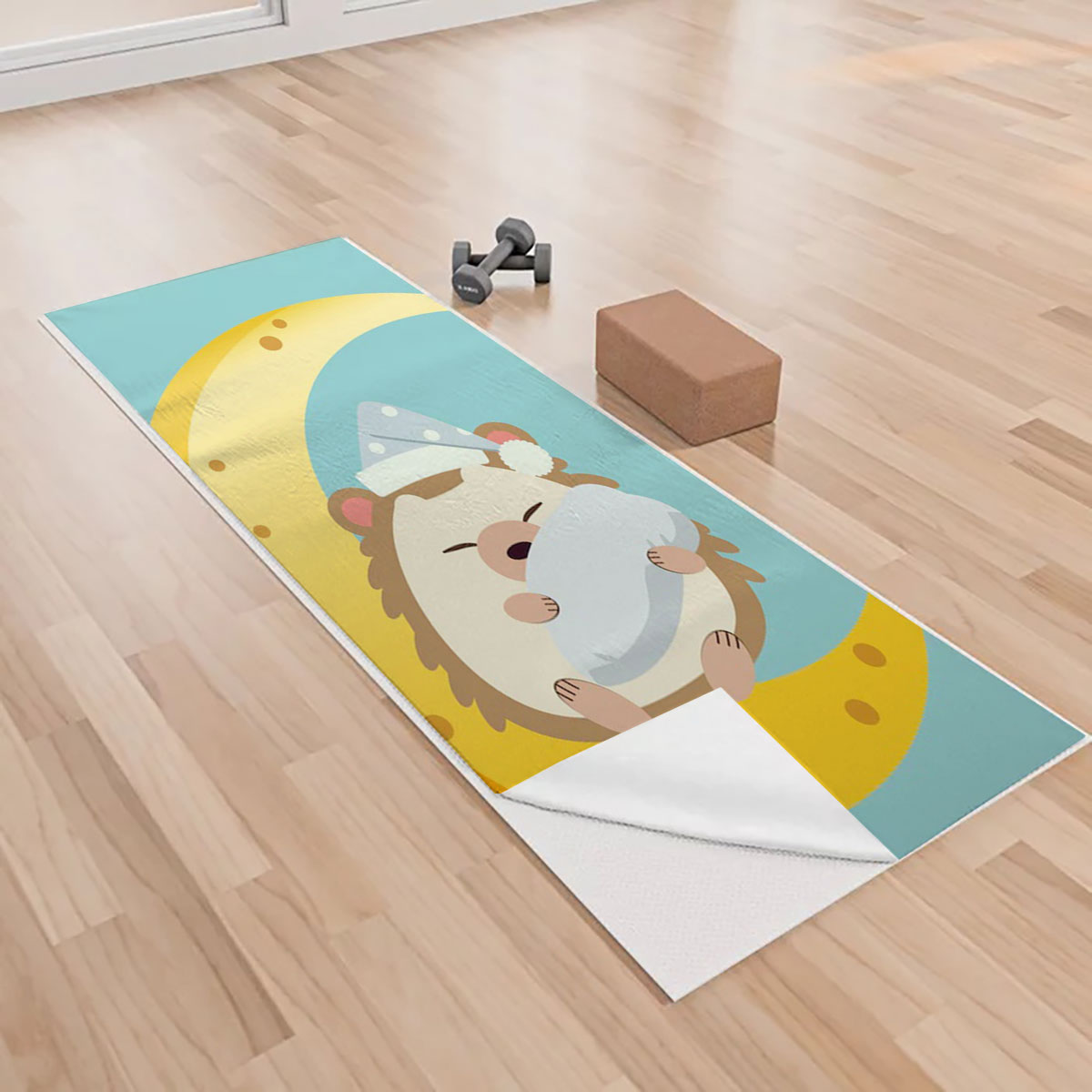 Sleepy Hedgehog Yoga Towels