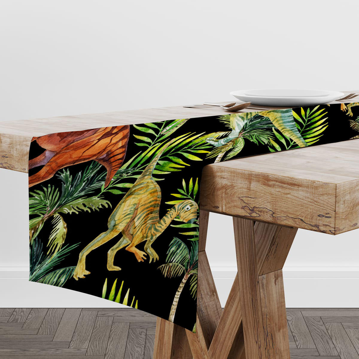 Dinosaur Palm Leaf Table Runner_1_2.1