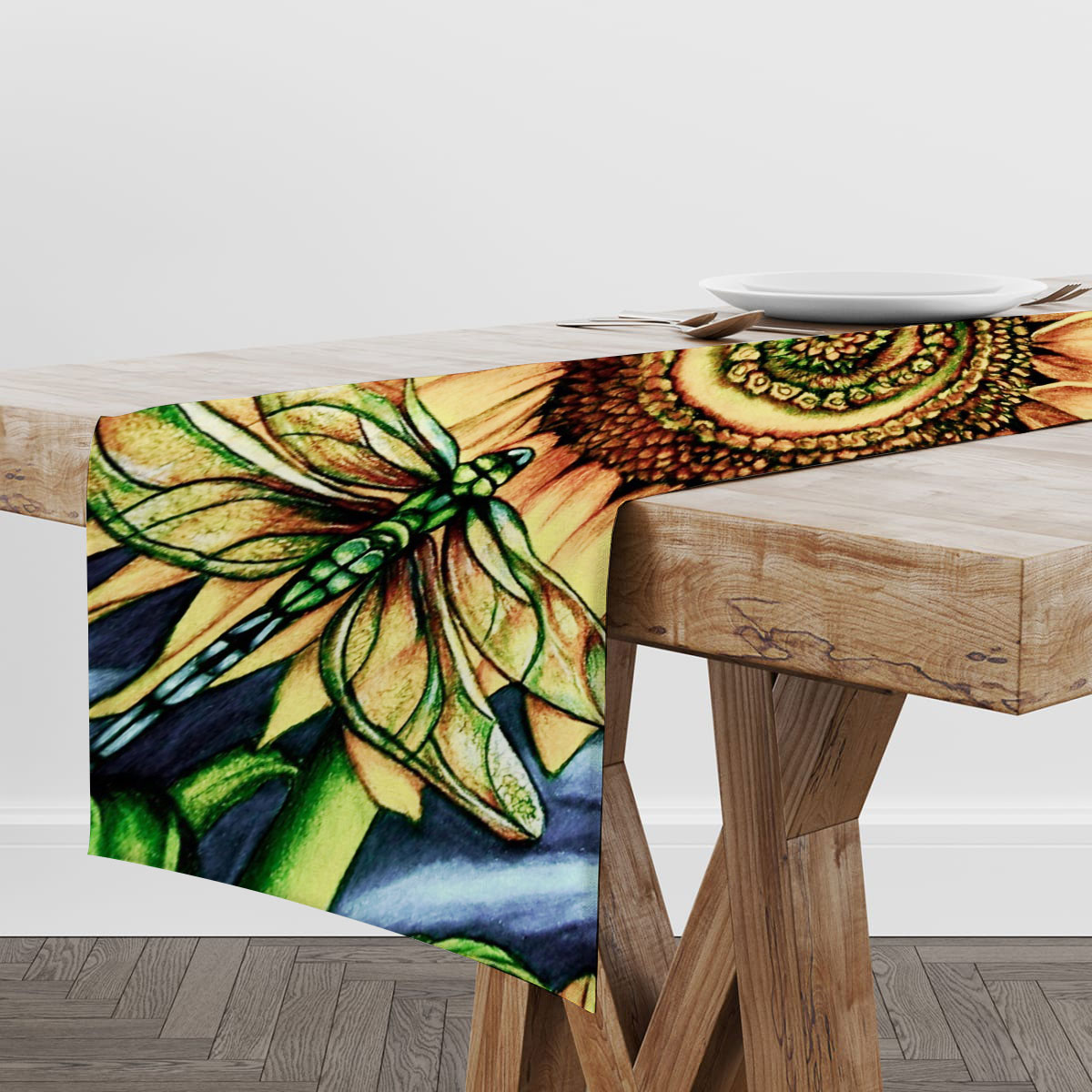 Dragonfly With Sunflower Table Runner_1_2.1
