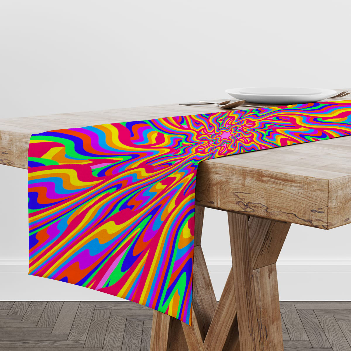 Watercolor Hippie Trippy Table Runner_1_2.1