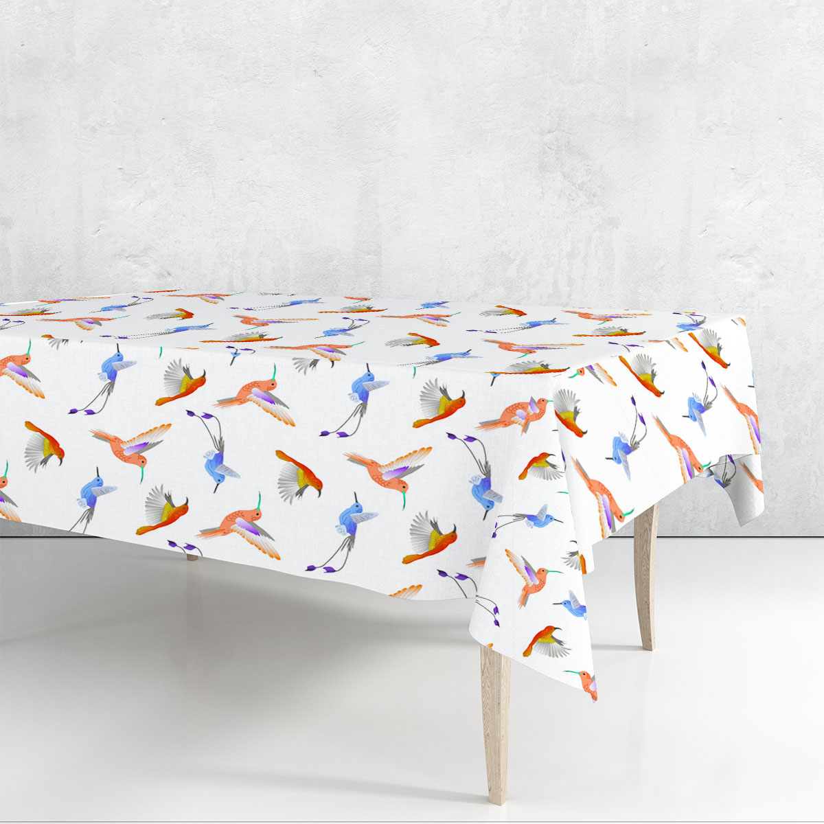 Cute Humming Bird Rectangle Tablecloth_1_2.1