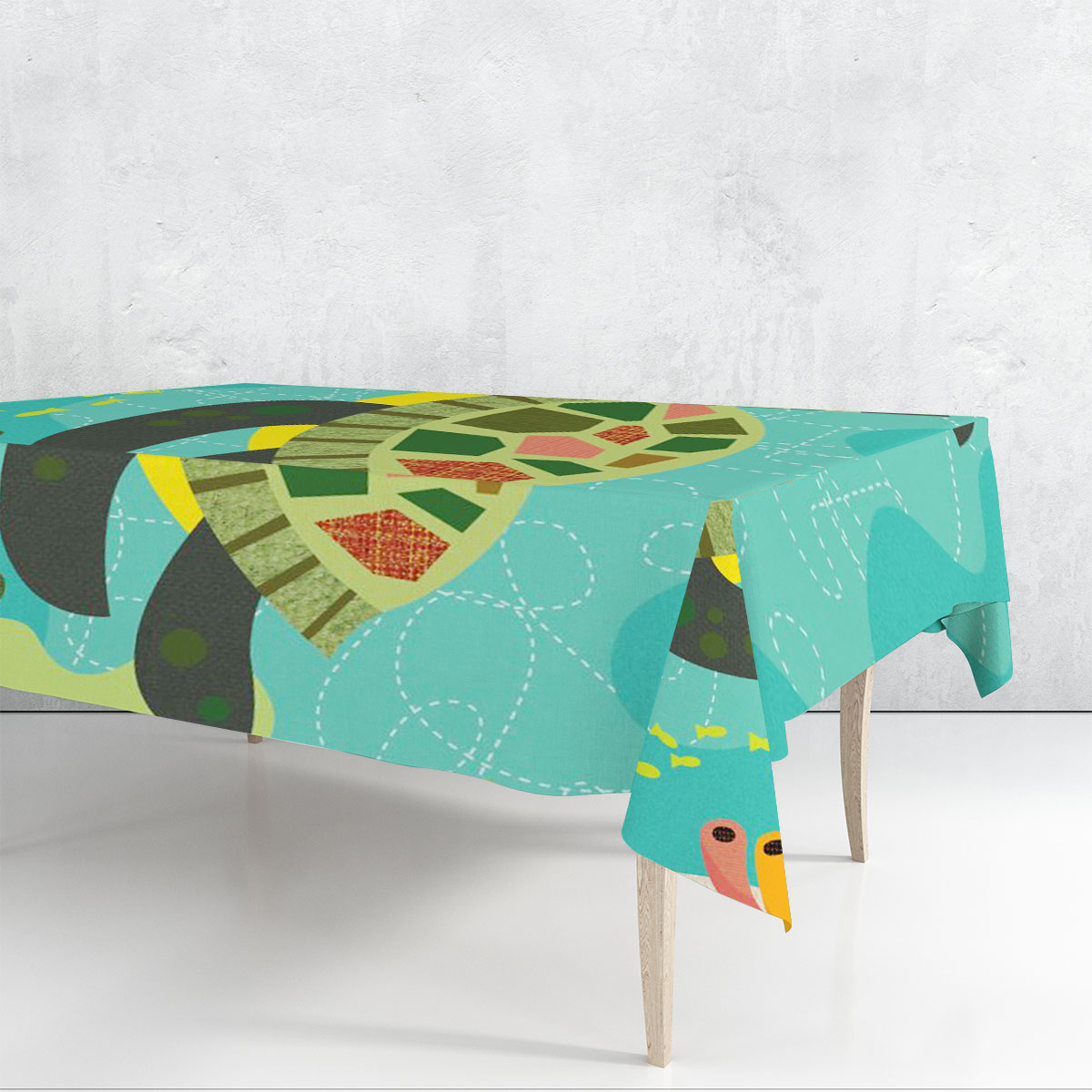 Cute Turtle Rectangle Tablecloth_1_2.1