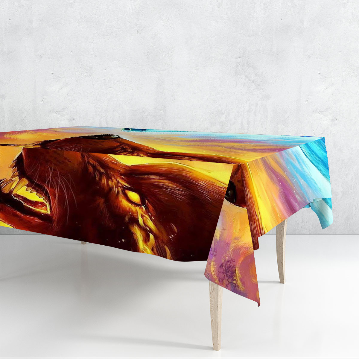 Fire Ice Wolf Rectangle Tablecloth_1_2.1