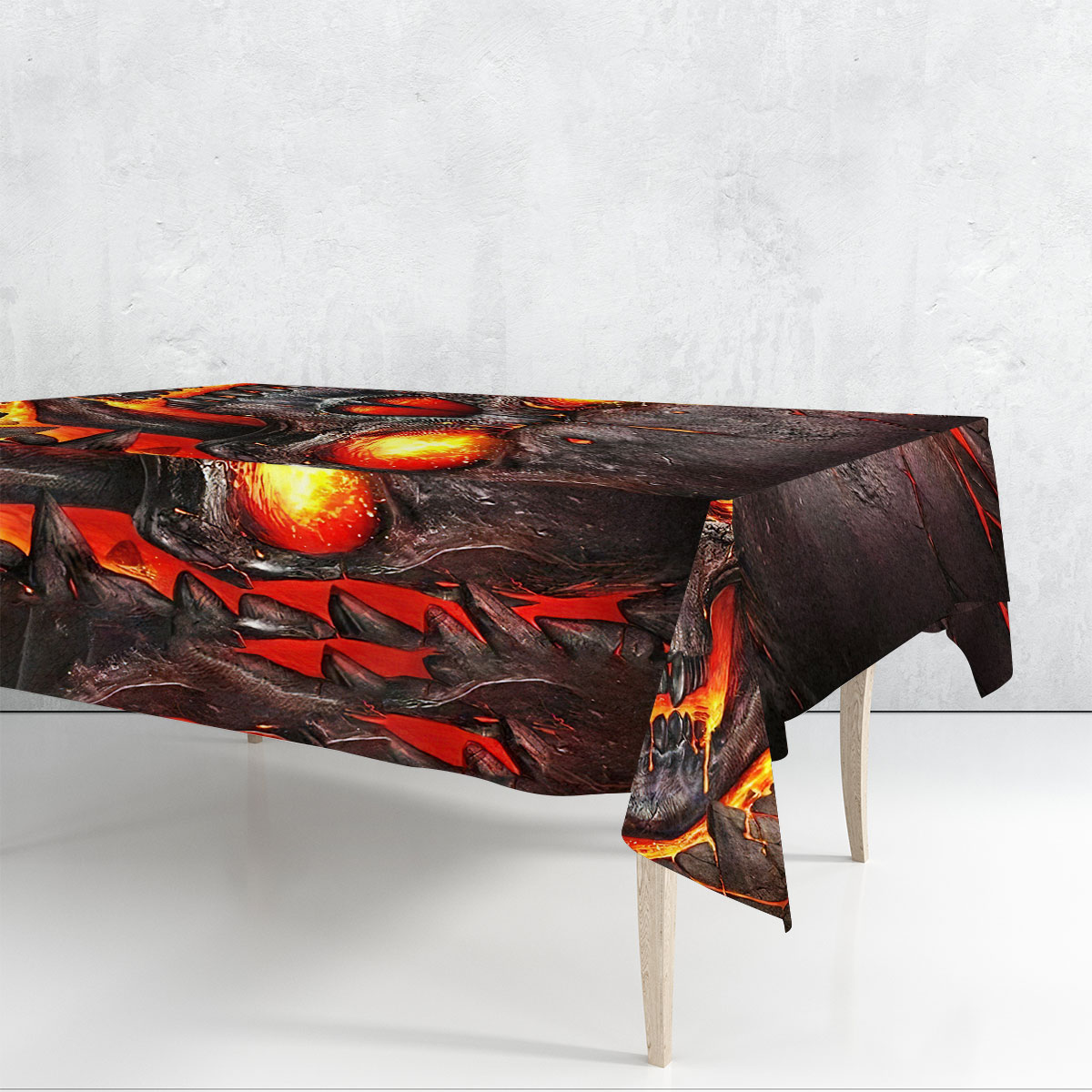 Fire Skull Rectangle Tablecloth_1_2.1