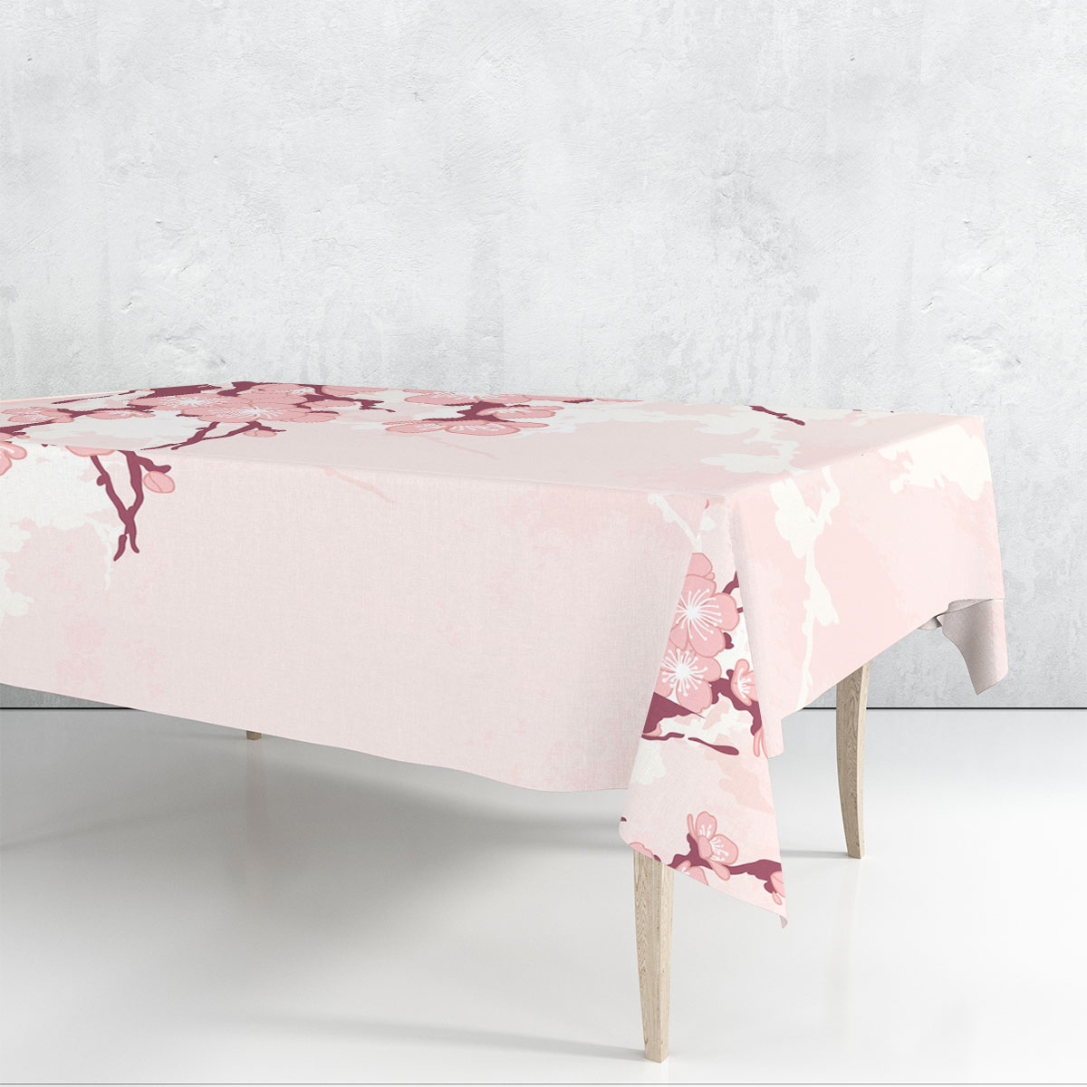 Pink Sakura Flower Rectangle Tablecloth_1_2.1