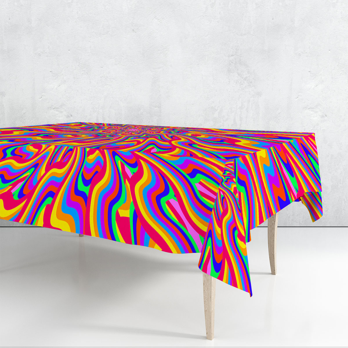 Watercolor Hippie Trippy Rectangle Tablecloth_1_2.1