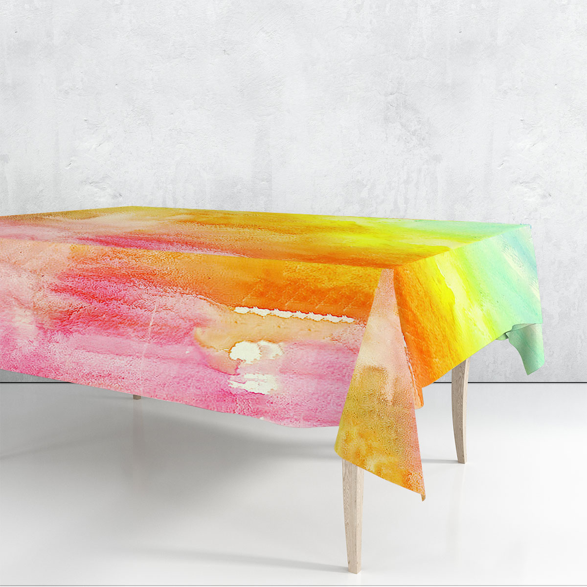 Watercolor Rainbow Rectangle Tablecloth_1_2.1