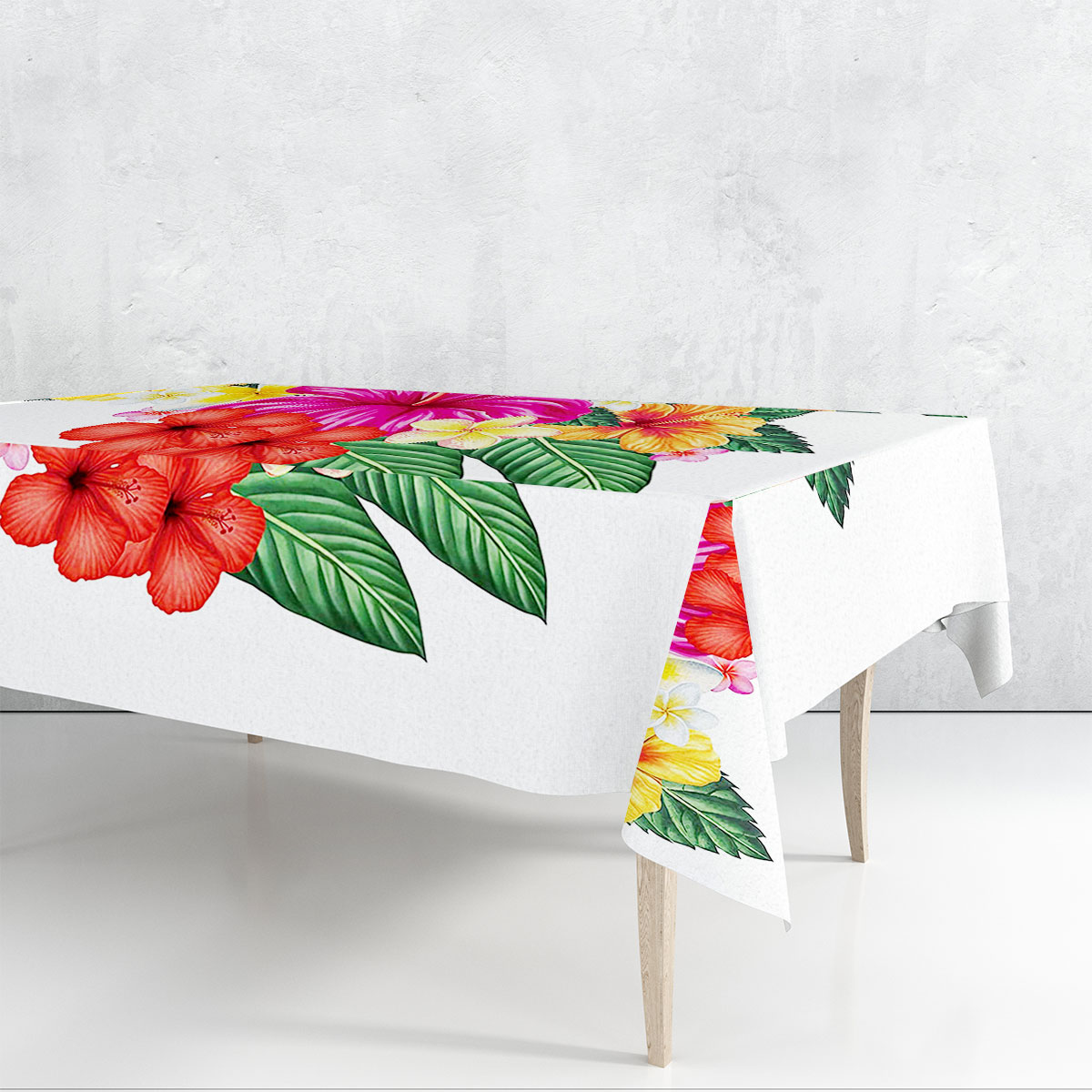 White Hibiscus Rectangle Tablecloth_1_2.1