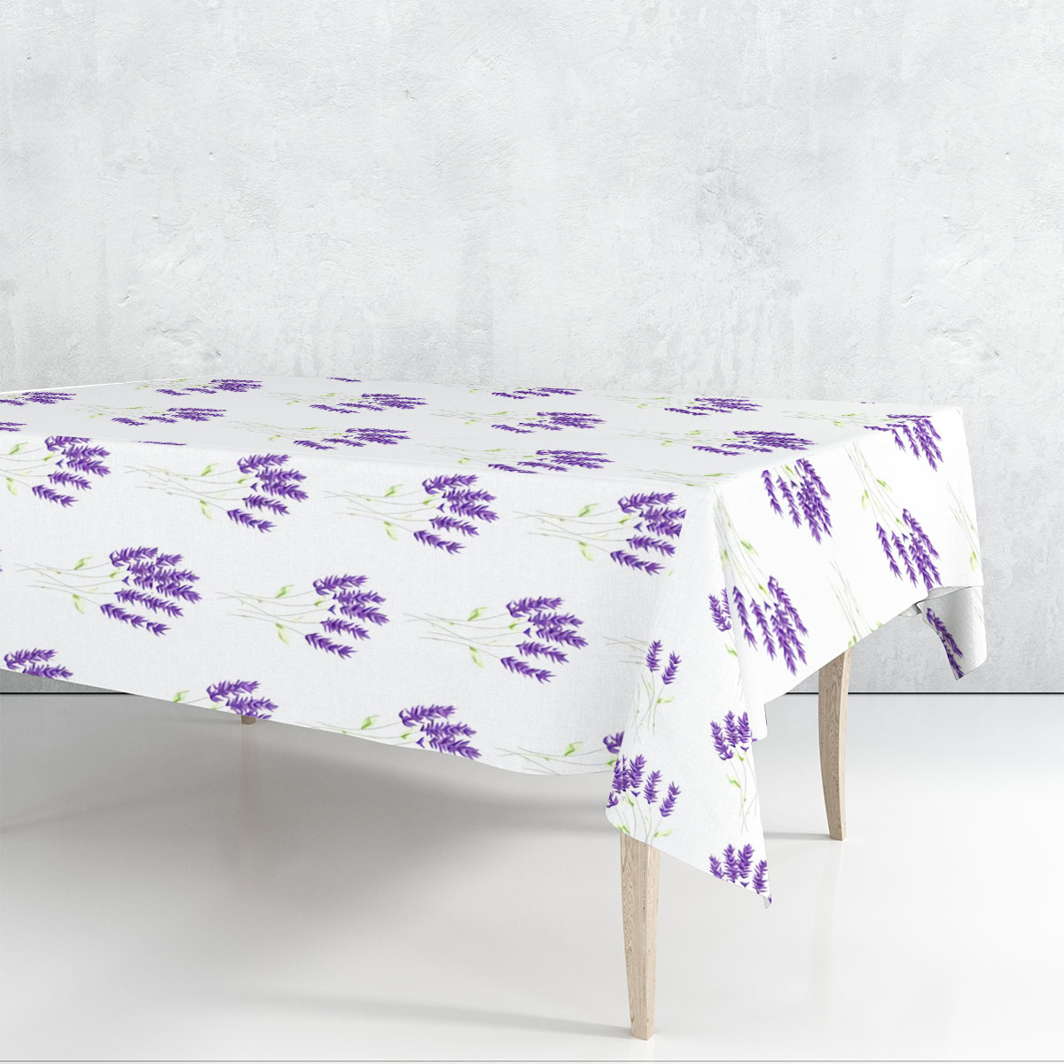 White Purple Lavender Rectangle Tablecloth_1_2.1