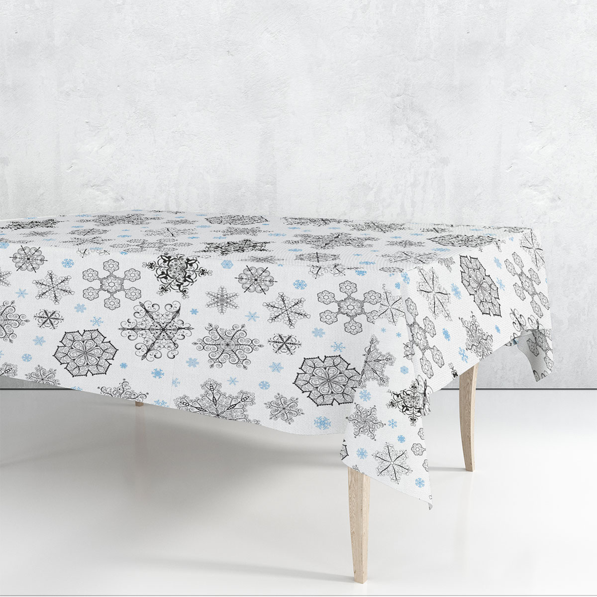 White Snowflake Winter Rectangle Tablecloth_1_2.1