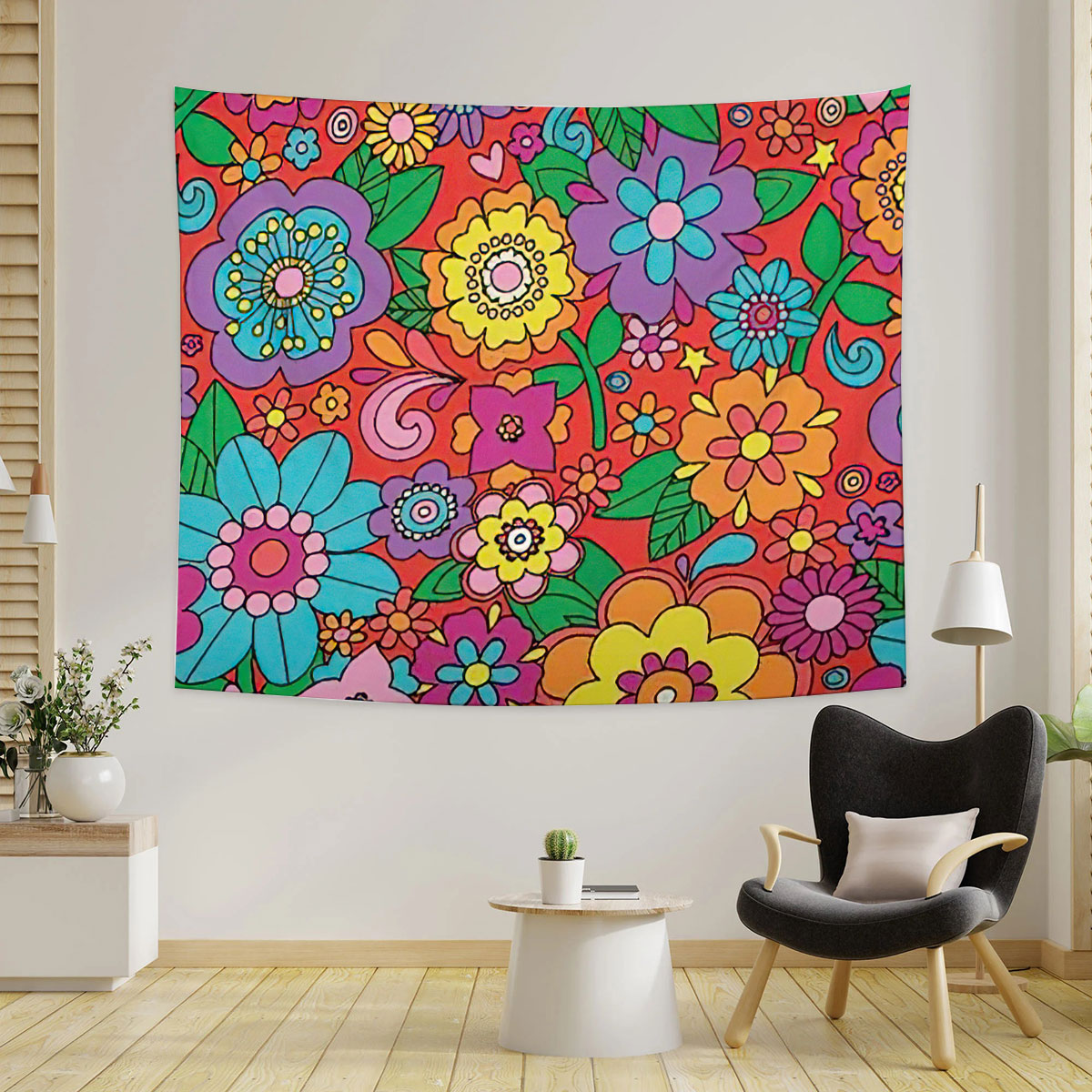 Colourful Floral Hippie Tapestry_1_2.1