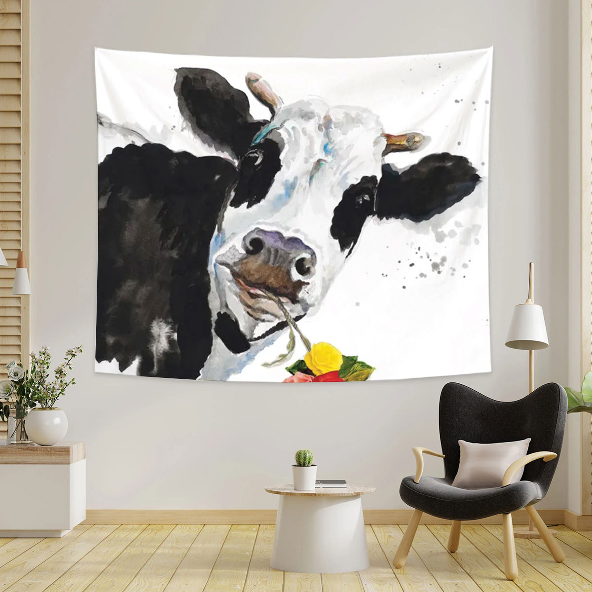 Cow Hold Flower Tapestry_1_2.1