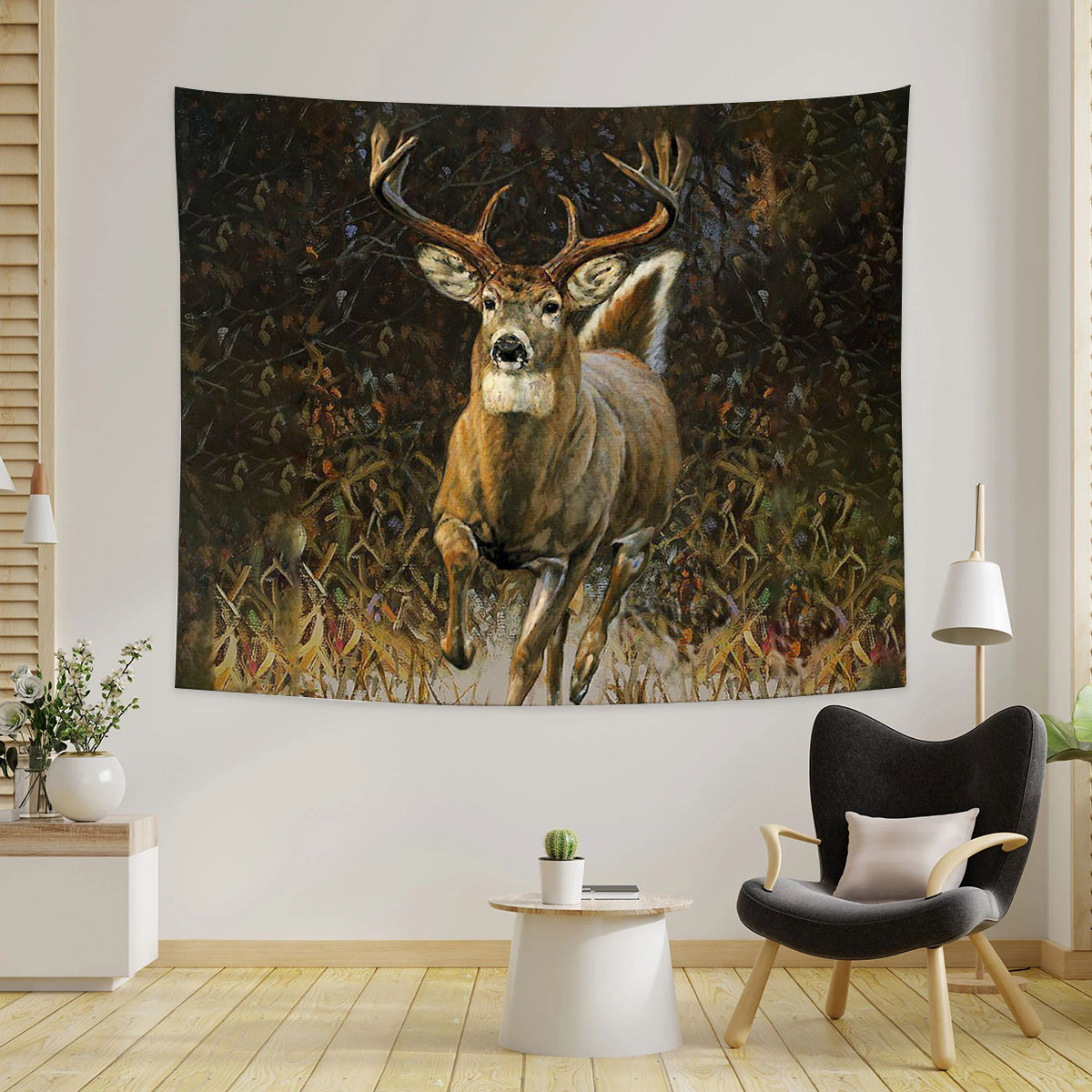 Deer Hunting In The Forest Tapestry_1_2.1