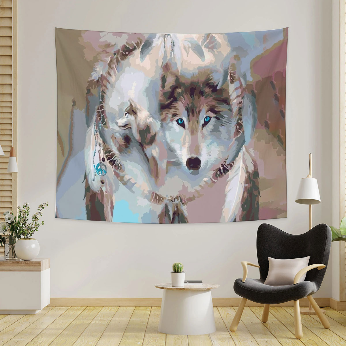 Dreamcatcher Wolf Tapestry_1_2.1