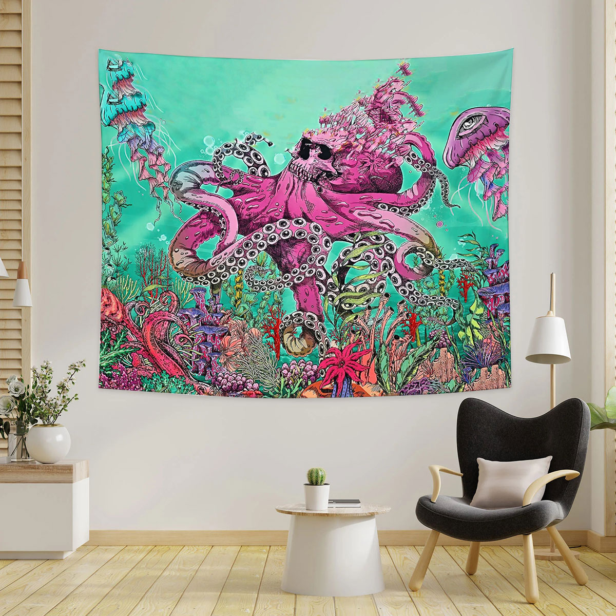 Fantasy Eyes Monster Octopus Tapestry_1_2.1