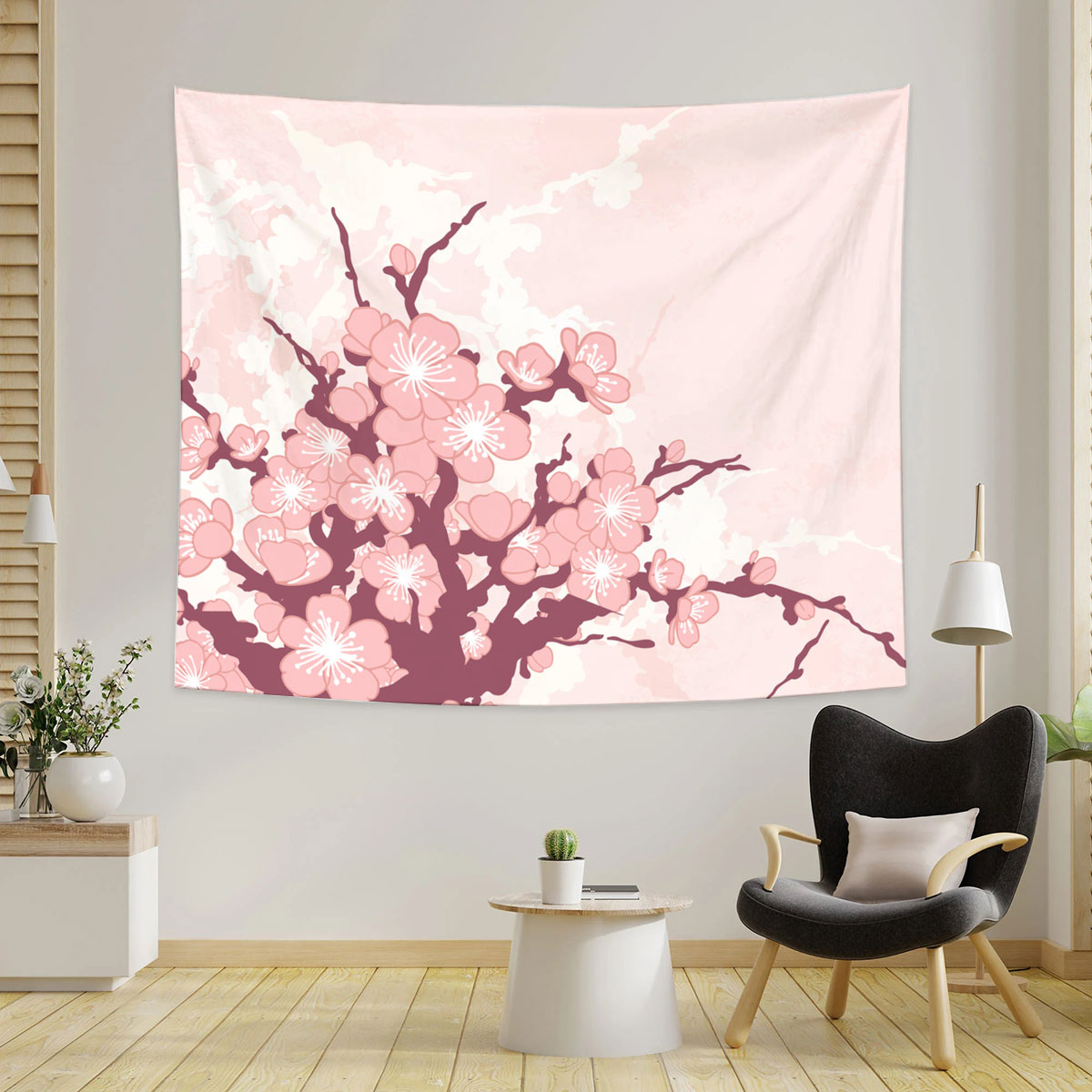 Pink Sakura Flower Tapestry_1_2.1