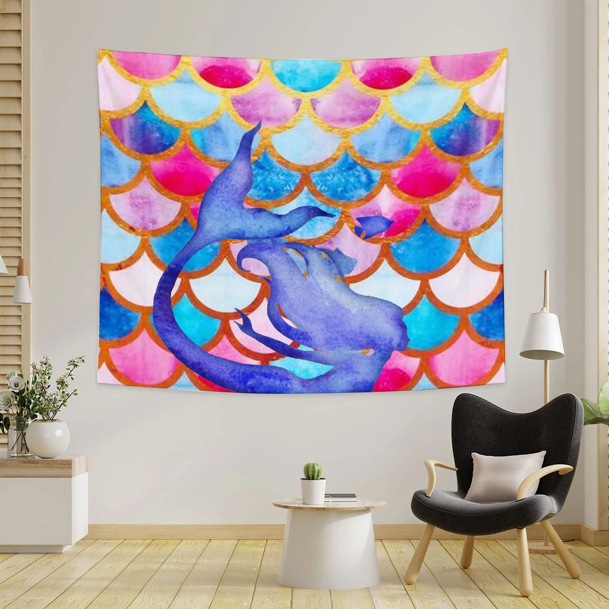 Water Color Mermaid Tapestry_1_2.1
