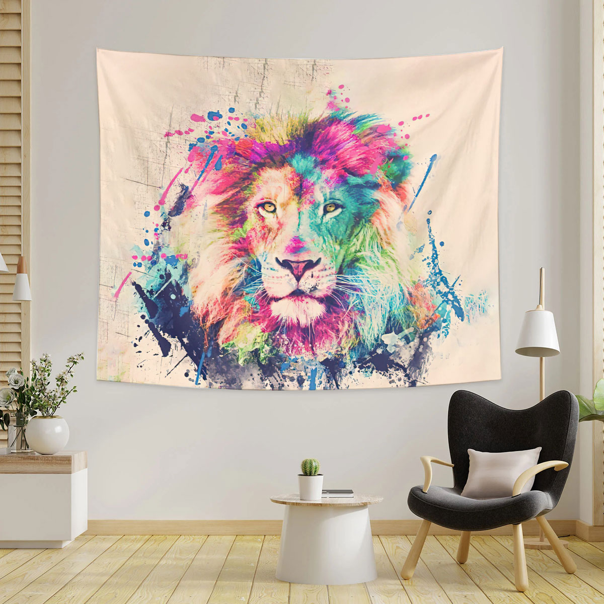 Watercolor Lion Tapestry_1_2.1