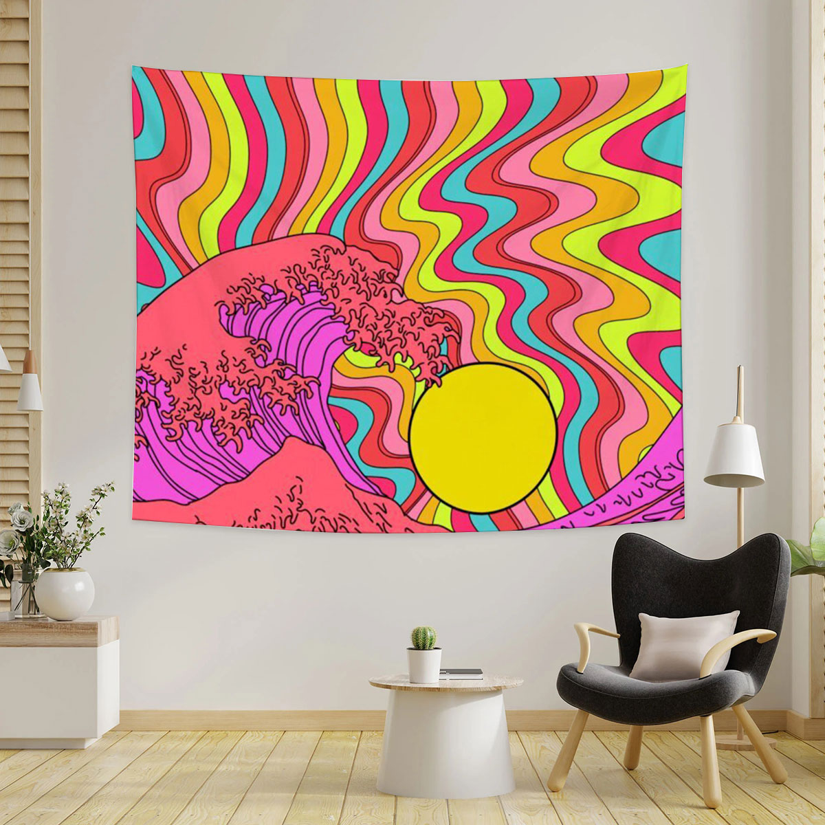 Waves And Sunset Tapestry_1_2.1