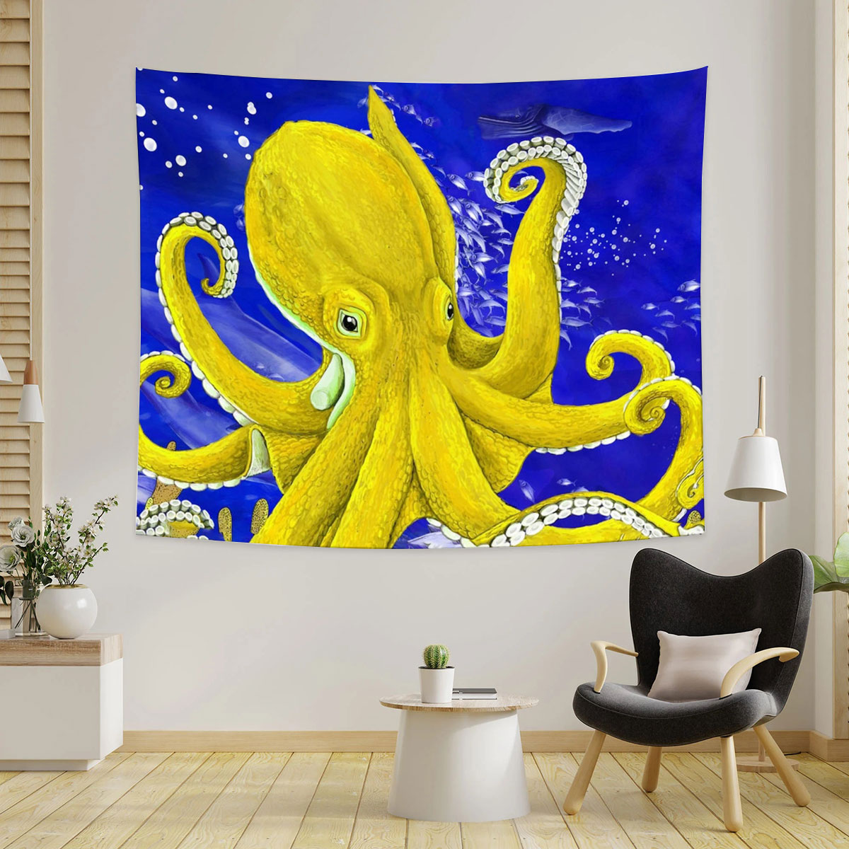 Yellow Octopus Tapestry_1_2.1