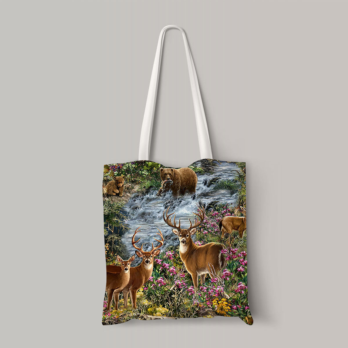 Deer and Bear Forest Hunting Totebag_1_2.1