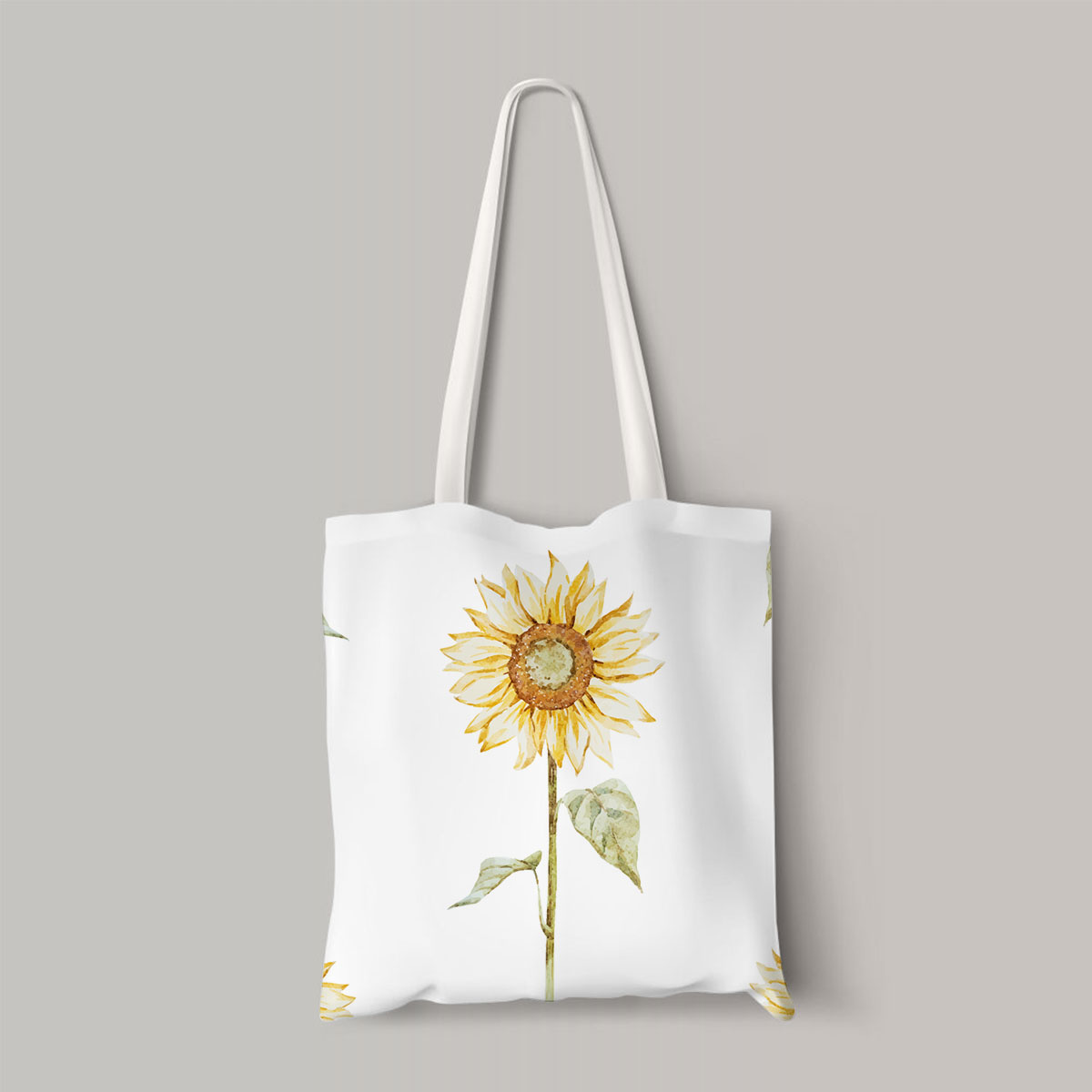 White Beautiful Sunflower Totebag_1_2.1