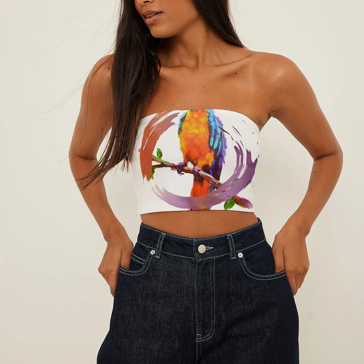 Water Color Parrot Tube Top_1_2.1