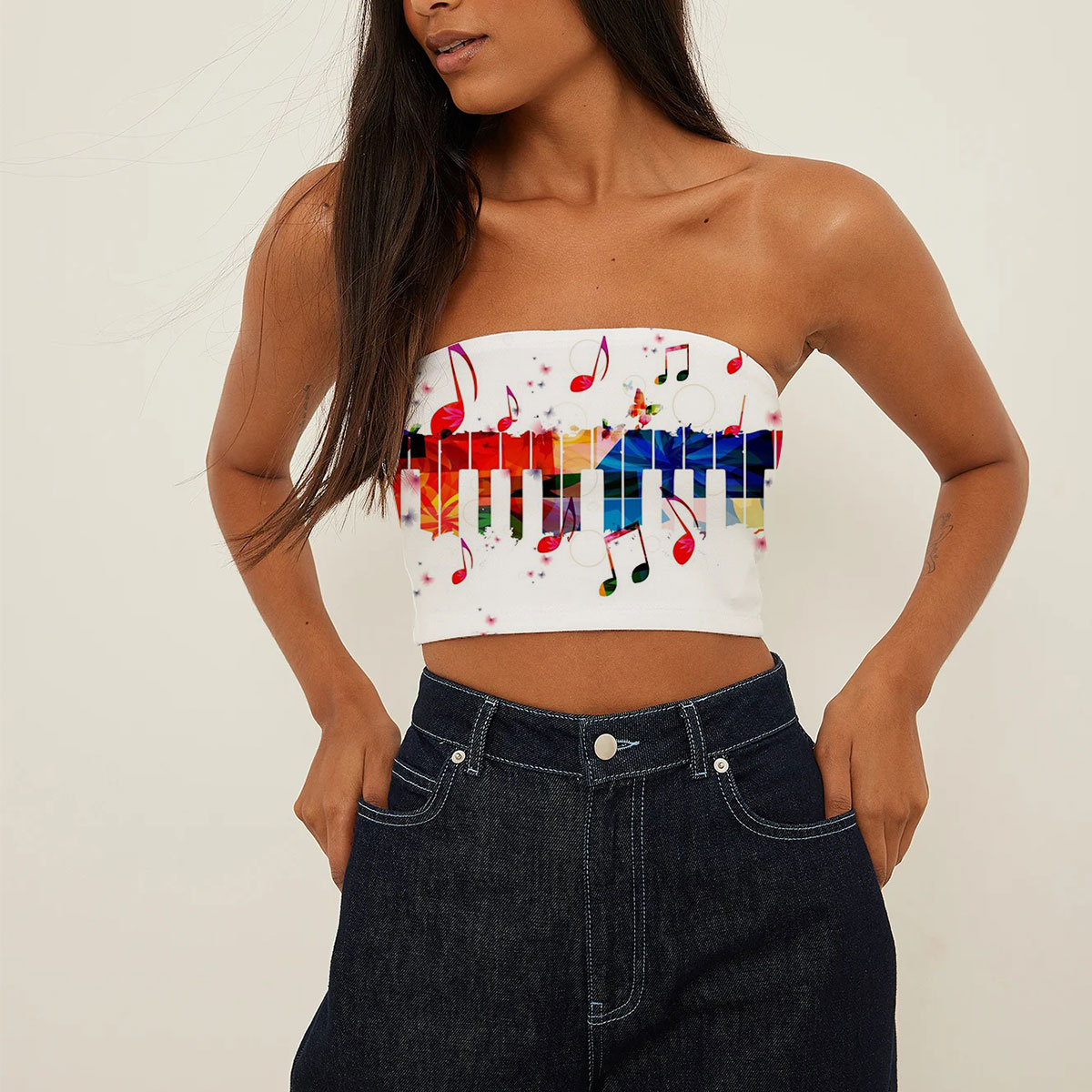 Watercolor Music Note Tube Top_1_2.1