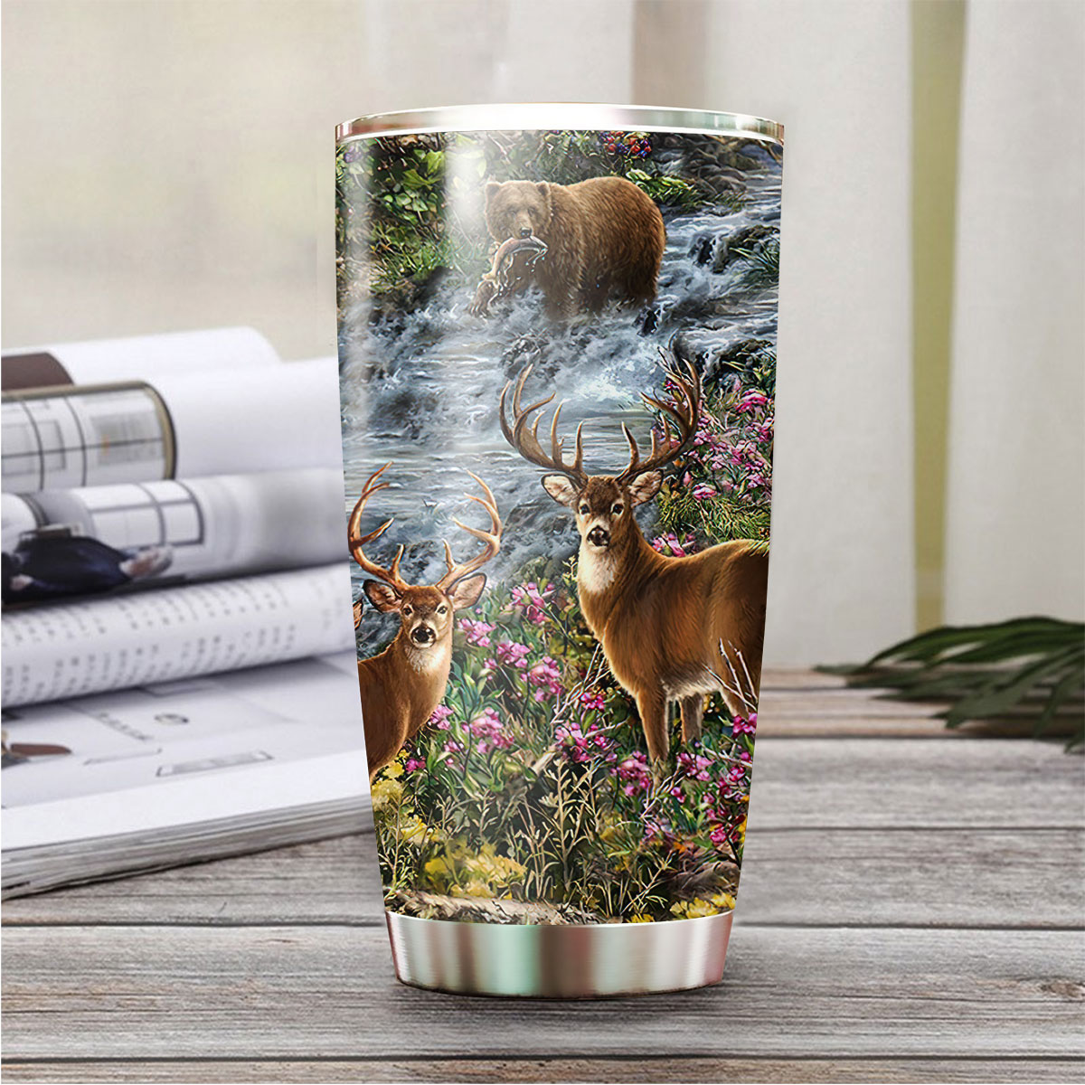 Deer and Bear Forest Hunting Tumbler_1_2.1