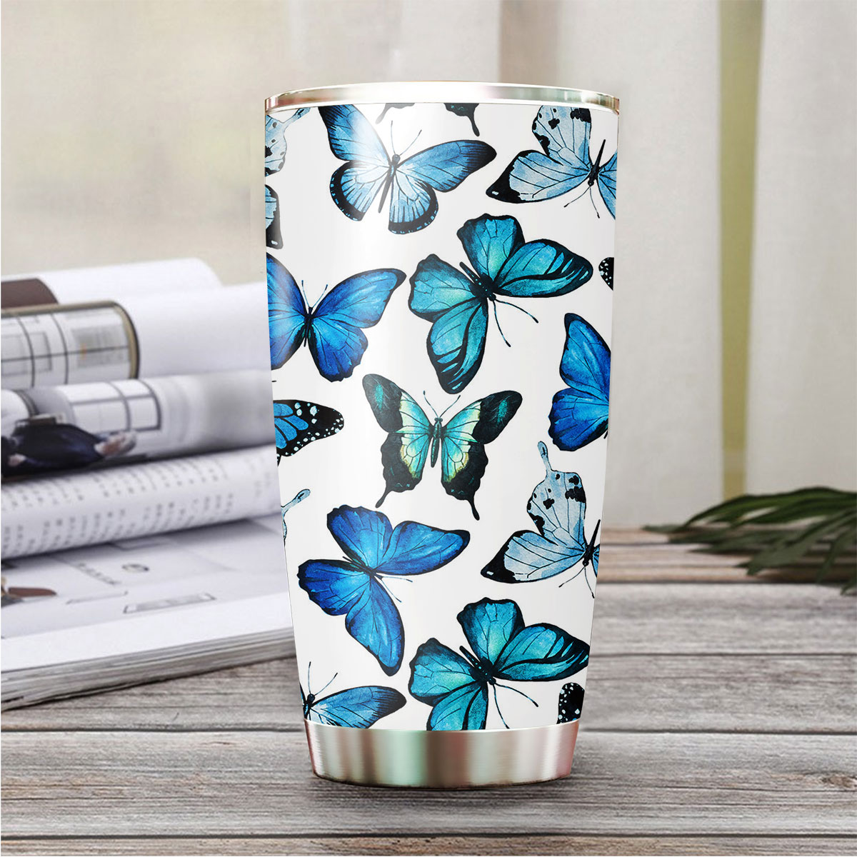 White Blue Butterfly Tumbler_1_2.1