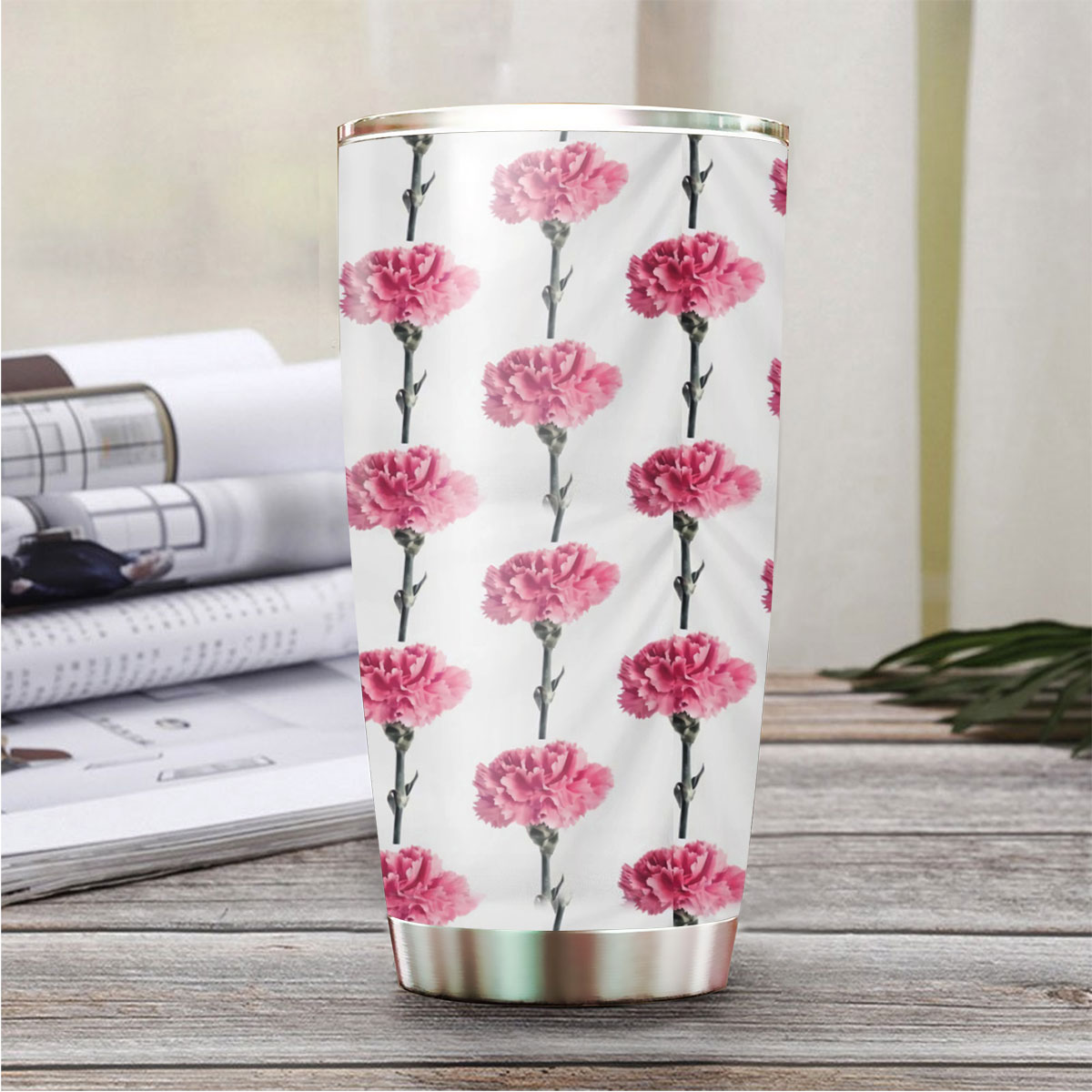 White Pink Carnations Tumbler_1_2.1