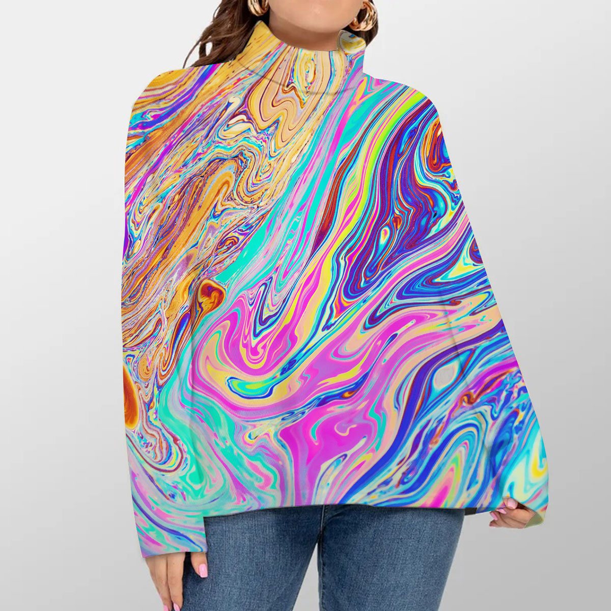 Colorful Psychedelic Turtleneck Sweater_1_2.1