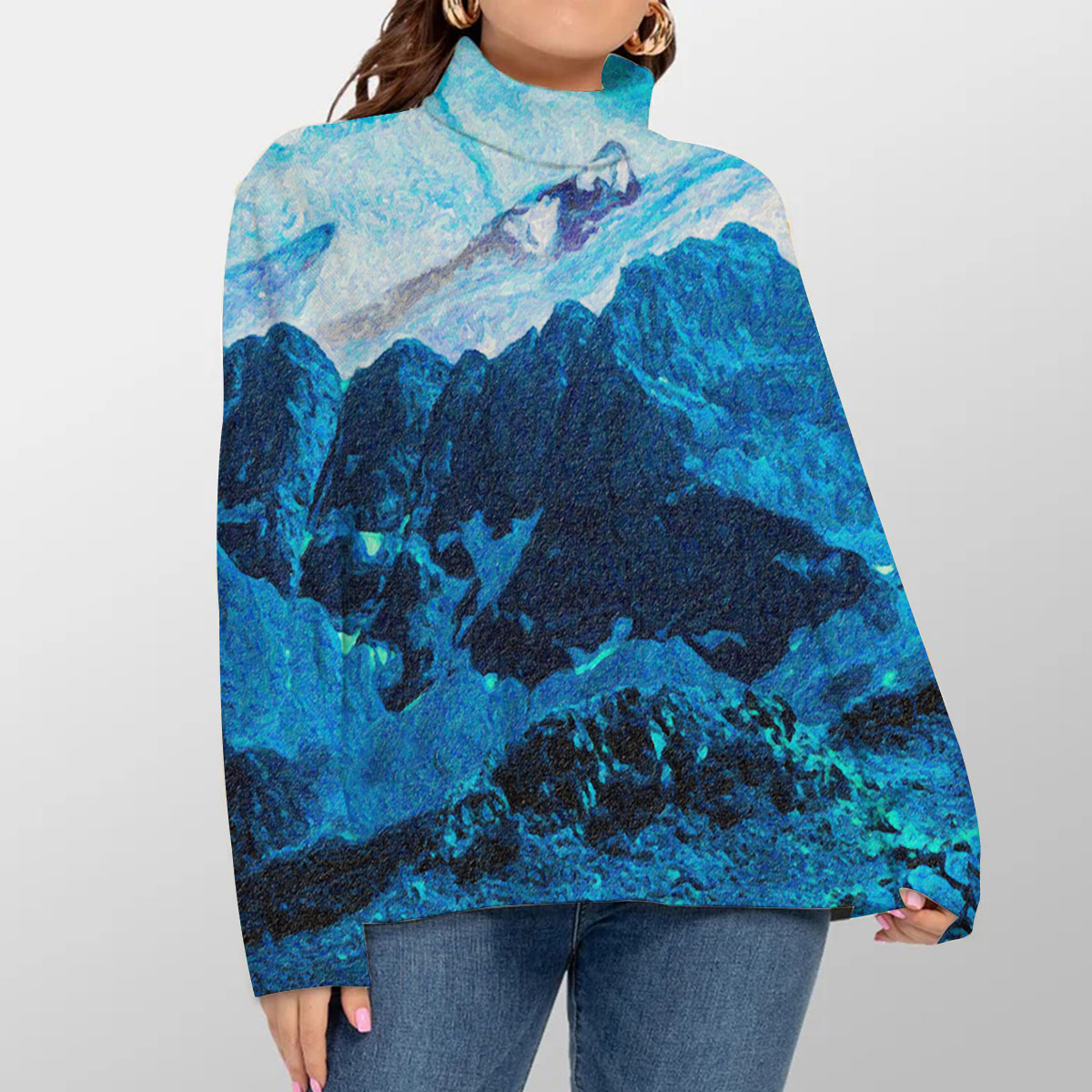 Cool Winer Abstract Turtleneck Sweater_1_2.1