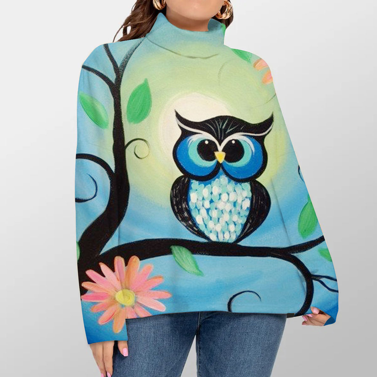Cute Owl Turtleneck Sweater_1_2.1