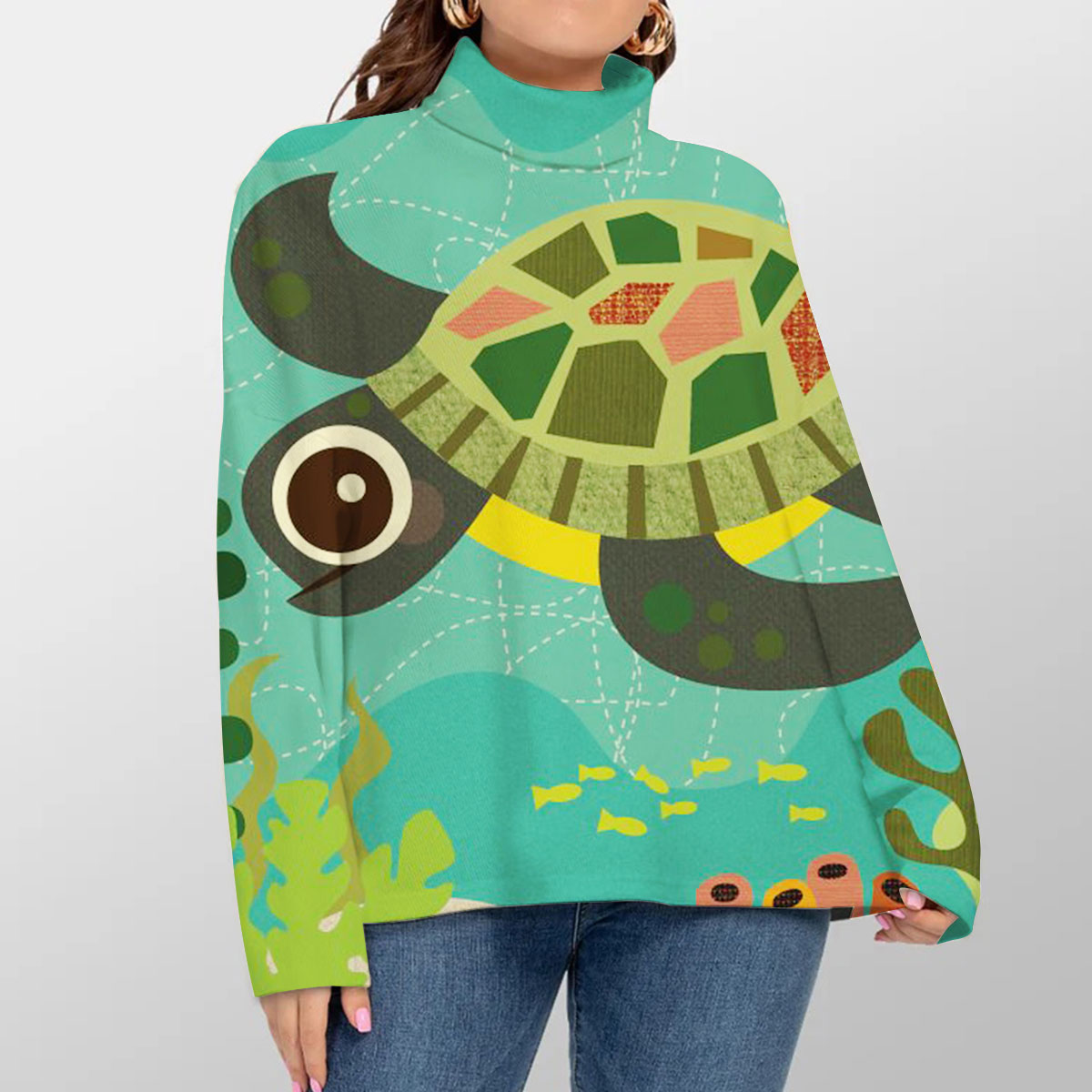 Cute Turtle Turtleneck Sweater_1_2.1