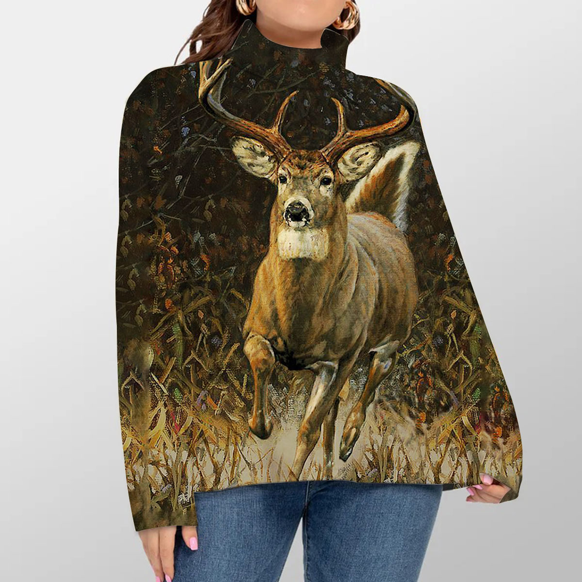 Deer Hunting In The Forest Turtleneck Sweater_1_2.1