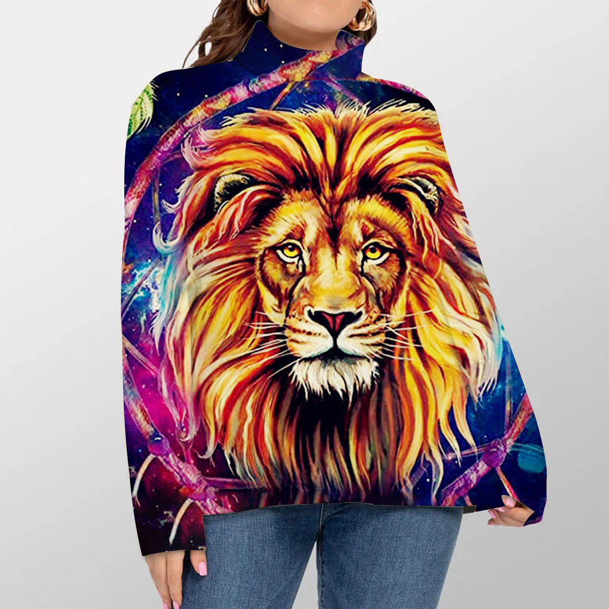 Dreamcatcher Lion Turtleneck Sweater_1_2.1