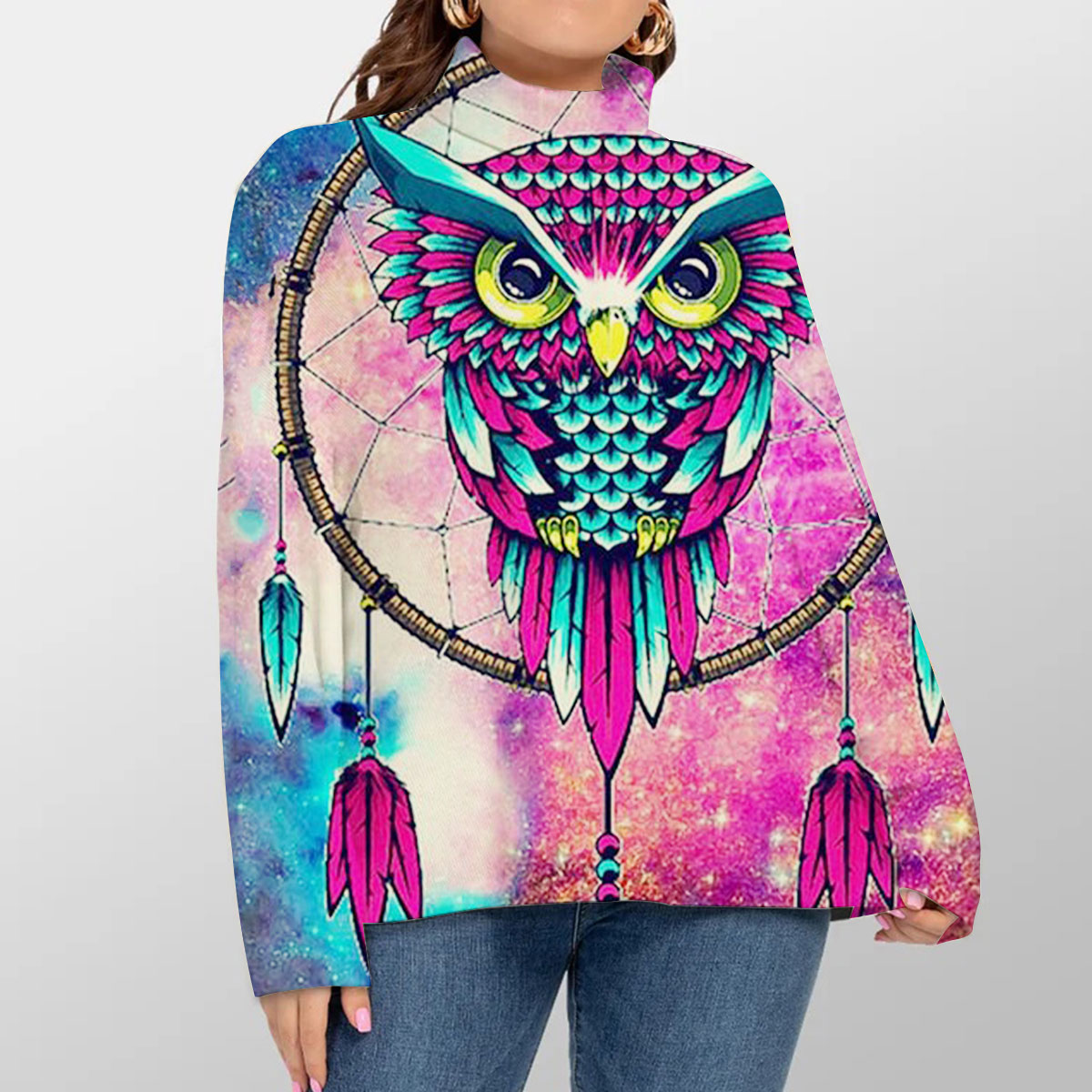 Dreamcatcher Owl Turtleneck Sweater_1_2.1
