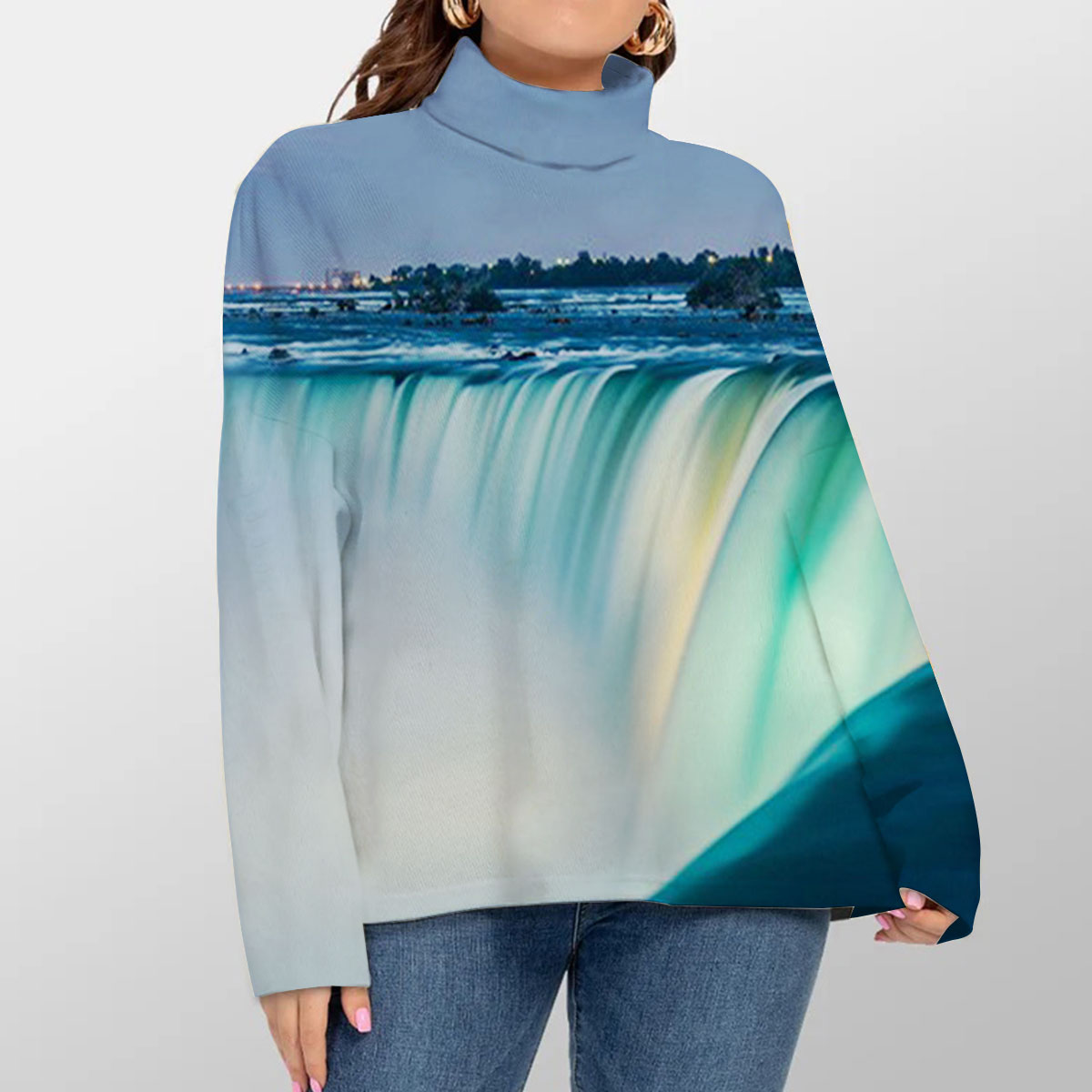 Dusk at Niagara Falls Turtleneck Sweater_1_2.1