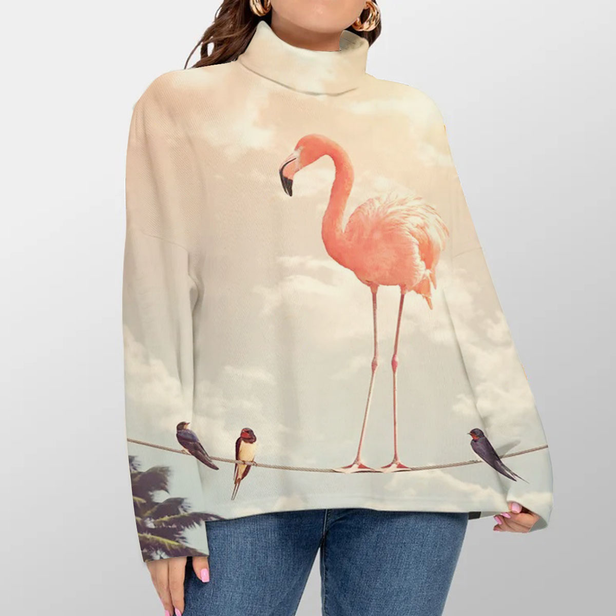 Flamingo And Friends Turtleneck Sweater_1_2.1